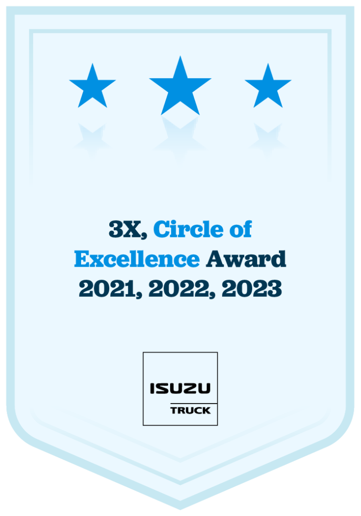 3-Time, Isuzu, Circle of Excellence Award, 2021, 2022, 2023